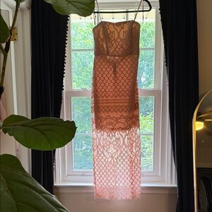 Elegant Pink Lace Dress